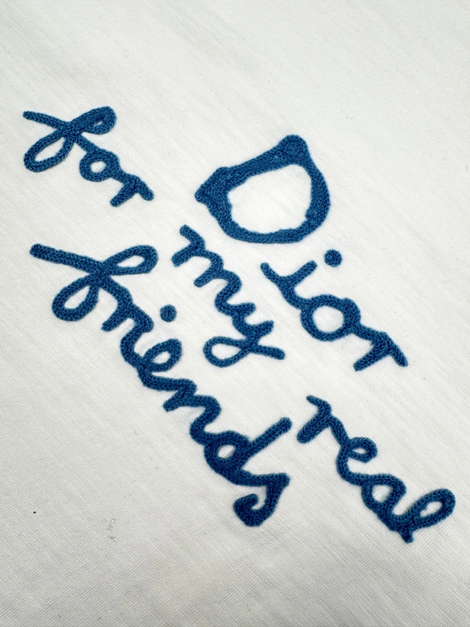 Dior新作白黒毛巾绣半袖Tシャツ - 画像 (5)