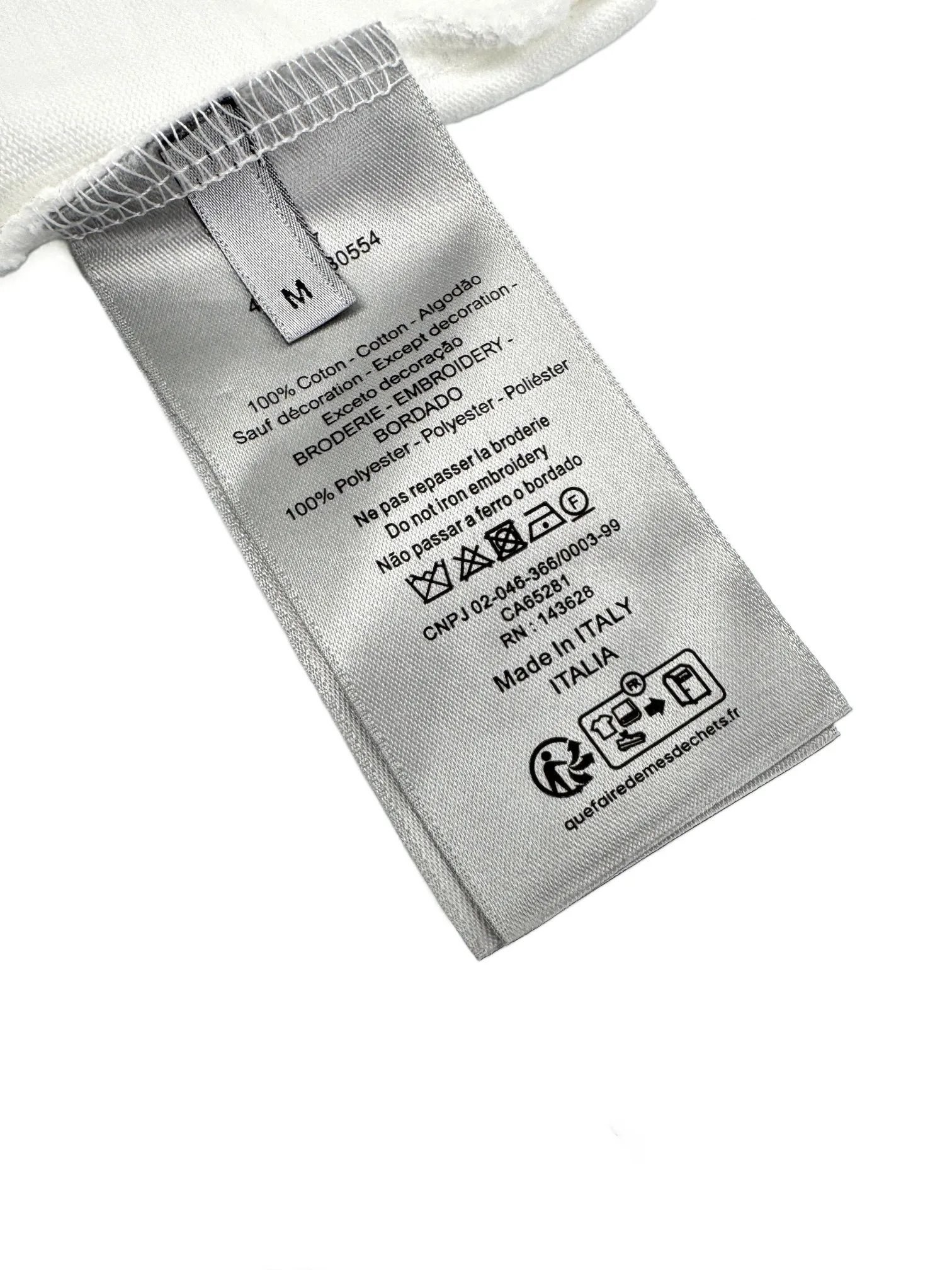 Dior新作白黒毛巾绣半袖Tシャツ - 画像 (10)