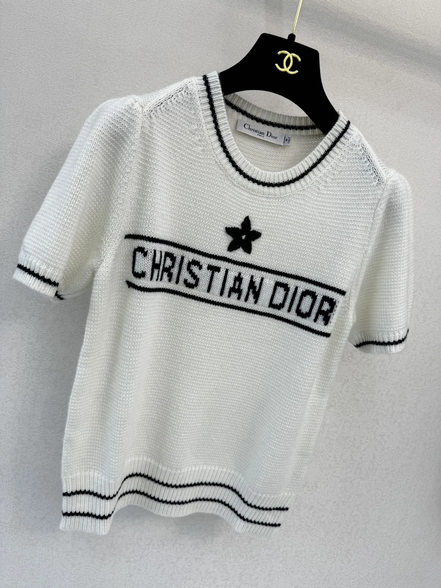 Christian Dior 白 編み物半袖Tシャツ - 画像 (3)