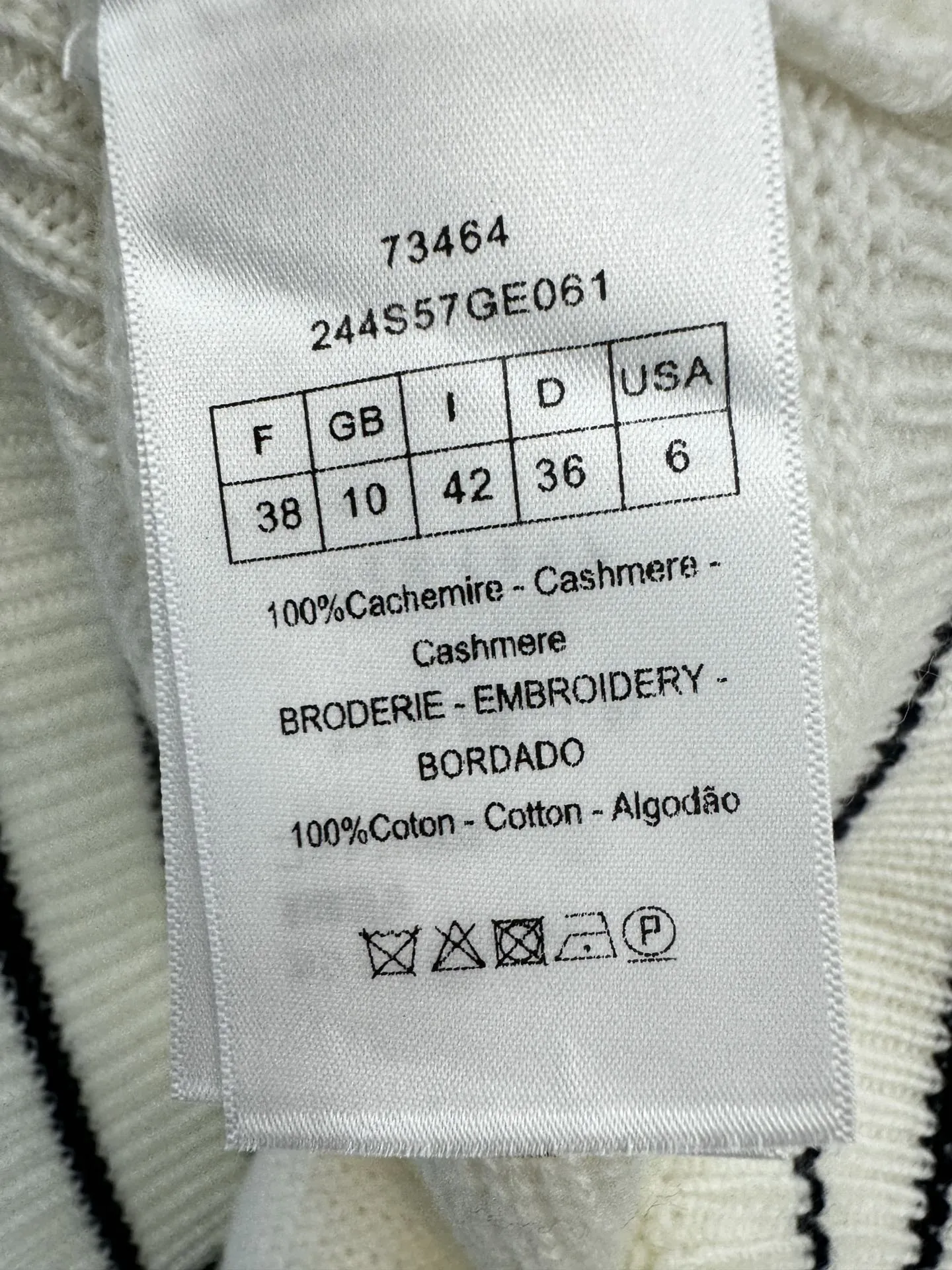 Christian Dior 白 編み物半袖Tシャツ - 画像 (6)