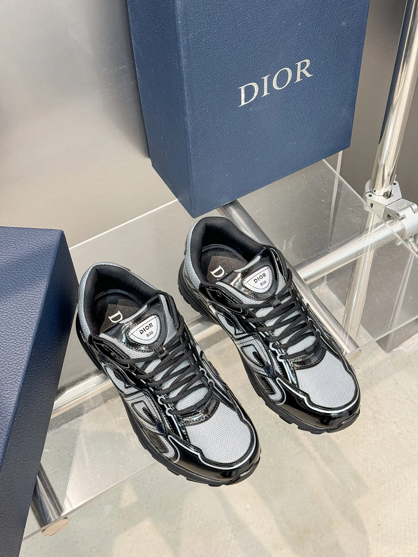 Christian Dior B30 ブラックレザースニーカー - 画像 (6)