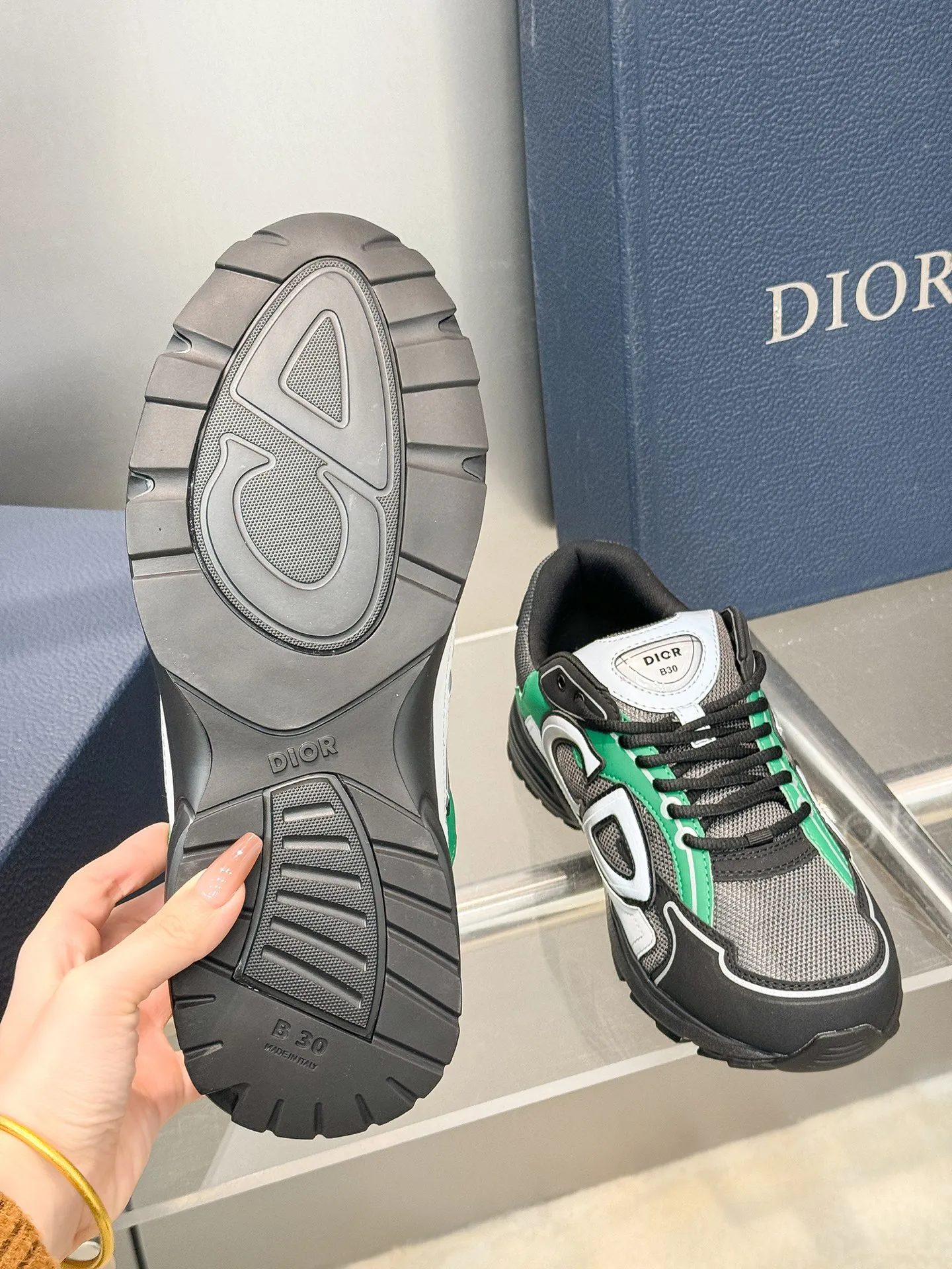 Christian Dior B30 グリーン レトロスニーカー - 画像 (3)