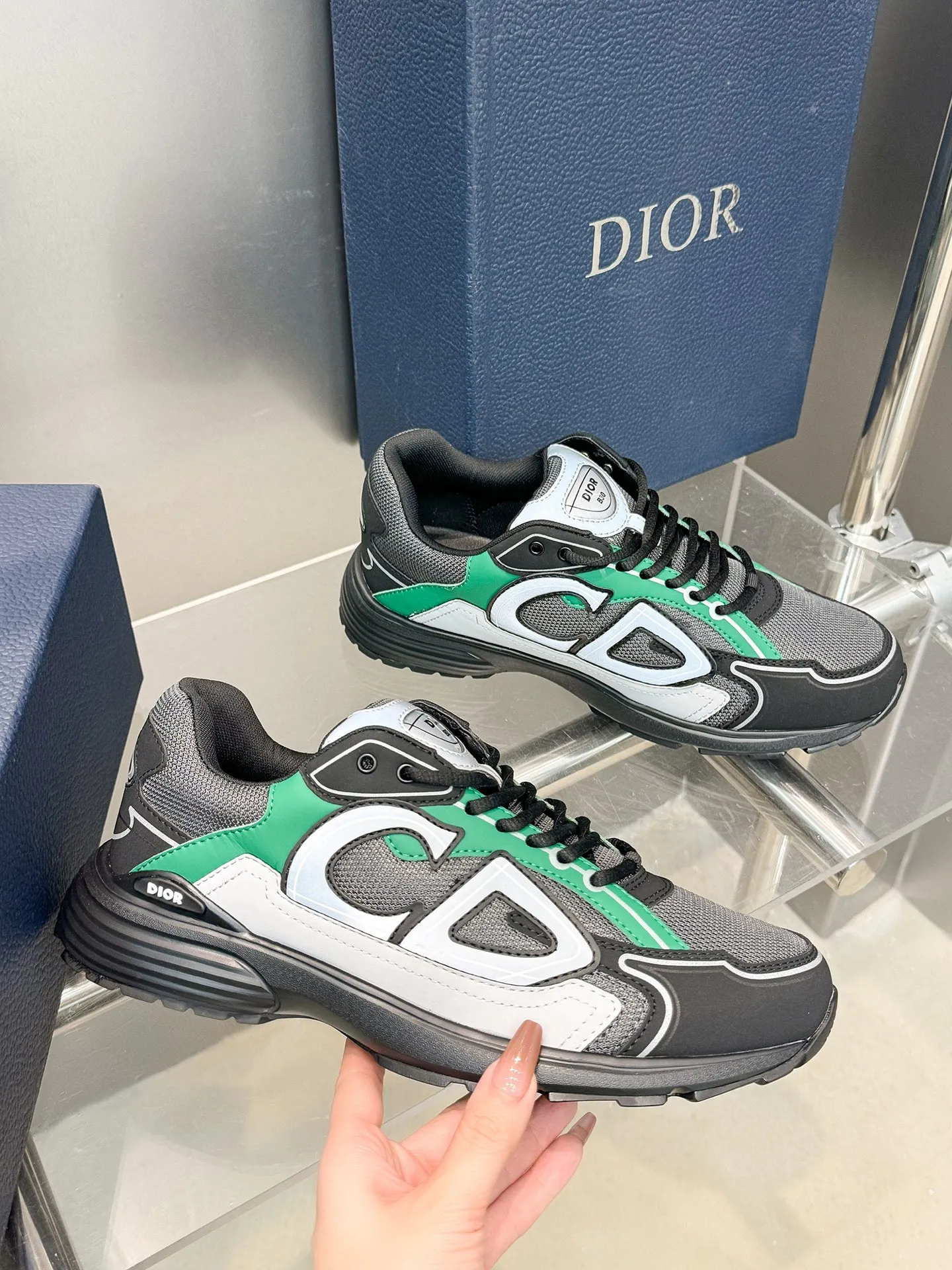 Christian Dior B30 グリーン レトロスニーカー - 画像 (9)