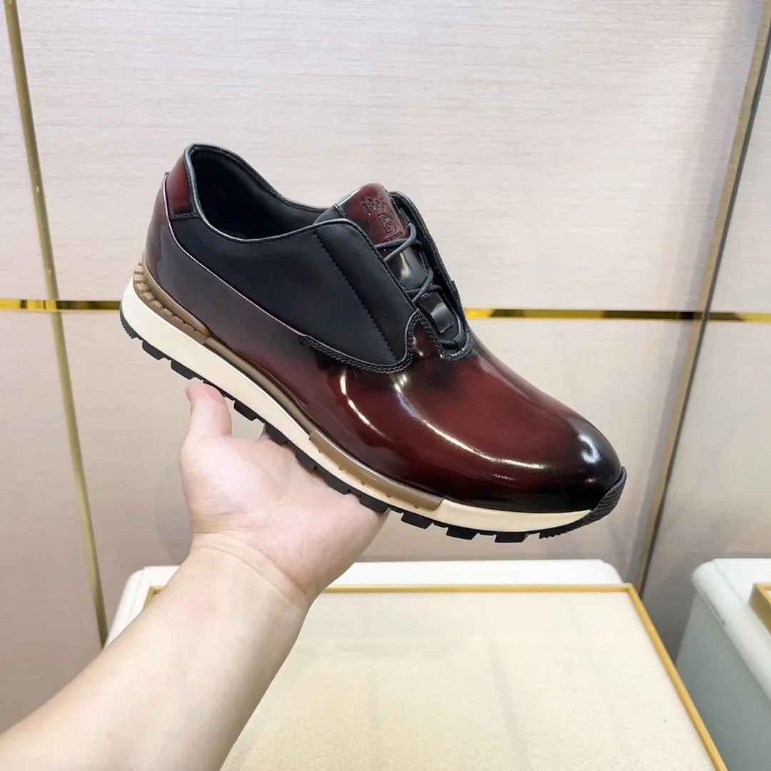 Berluti レッドマーブルデザインスニーカー - 画像 (3)