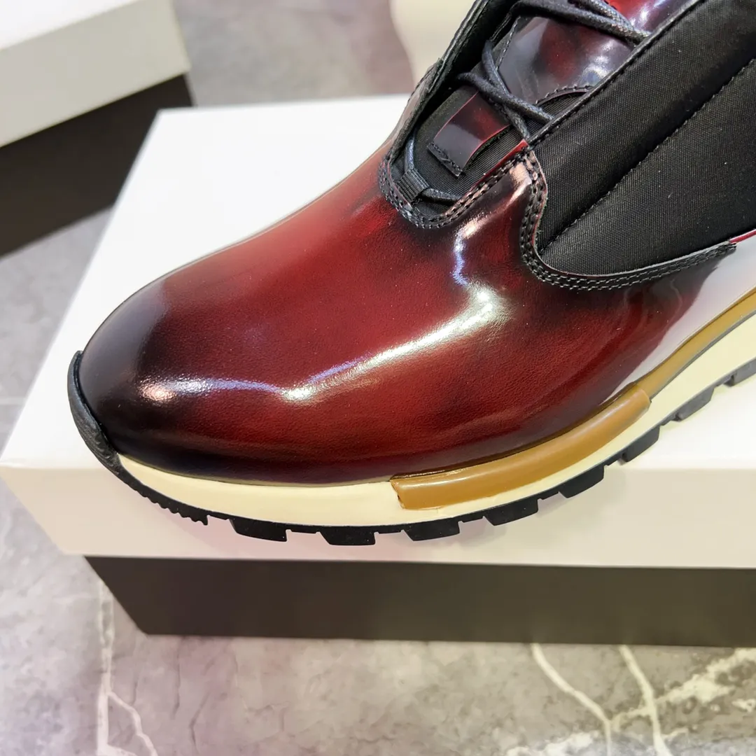 Berluti レッドマーブルデザインスニーカー - 画像 (5)