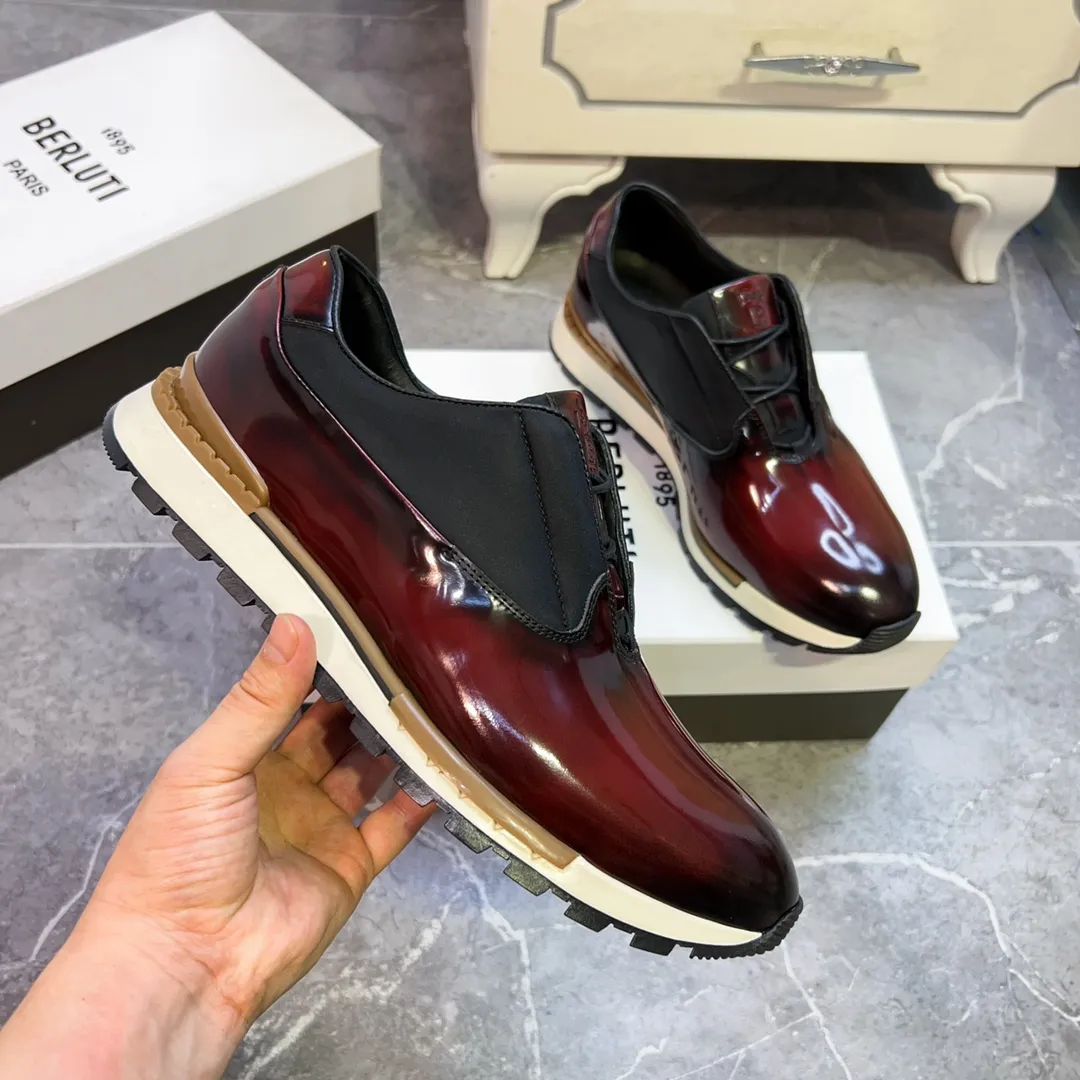 Berluti レッドマーブルデザインスニーカー - 画像 (7)