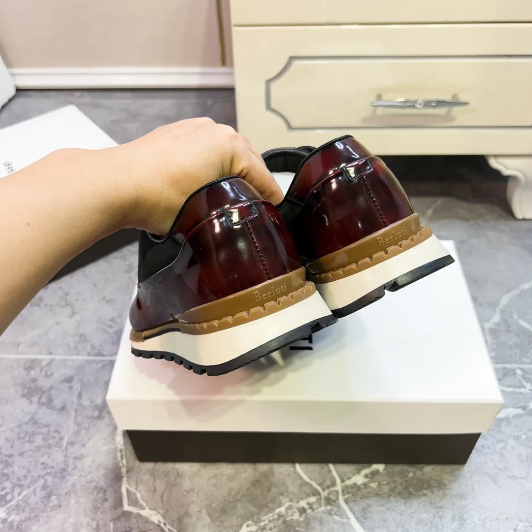 Berluti レッドマーブルデザインスニーカー - 画像 (10)