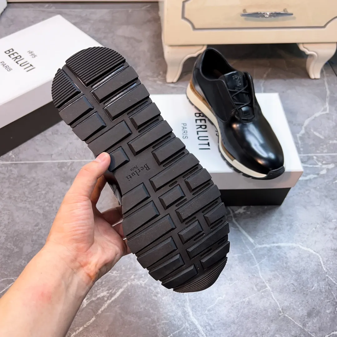 Berluti ブラックレザースニーカー - 画像 (10)