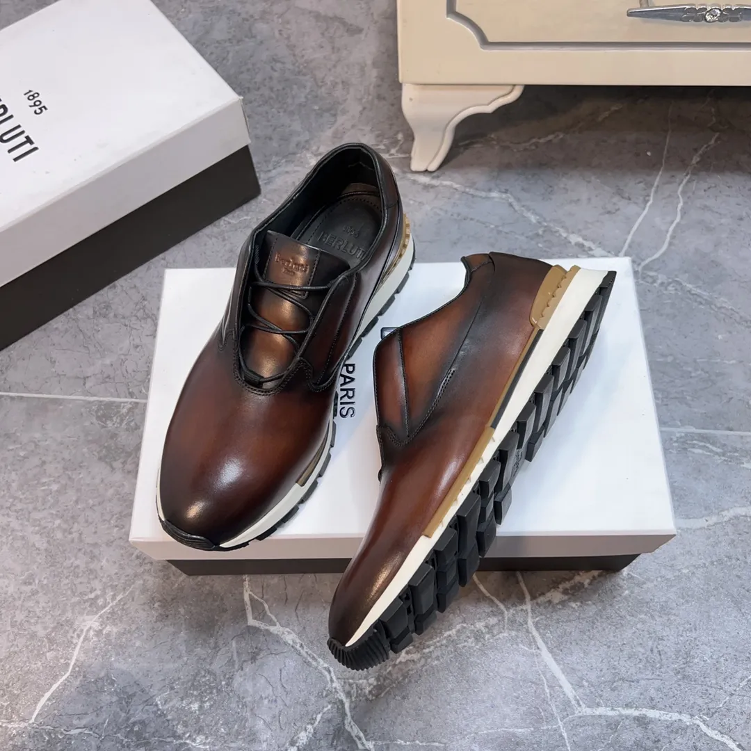 Berluti ブルーティ 男性用スニーカー 茶色 38-45サイズ - 画像 (4)
