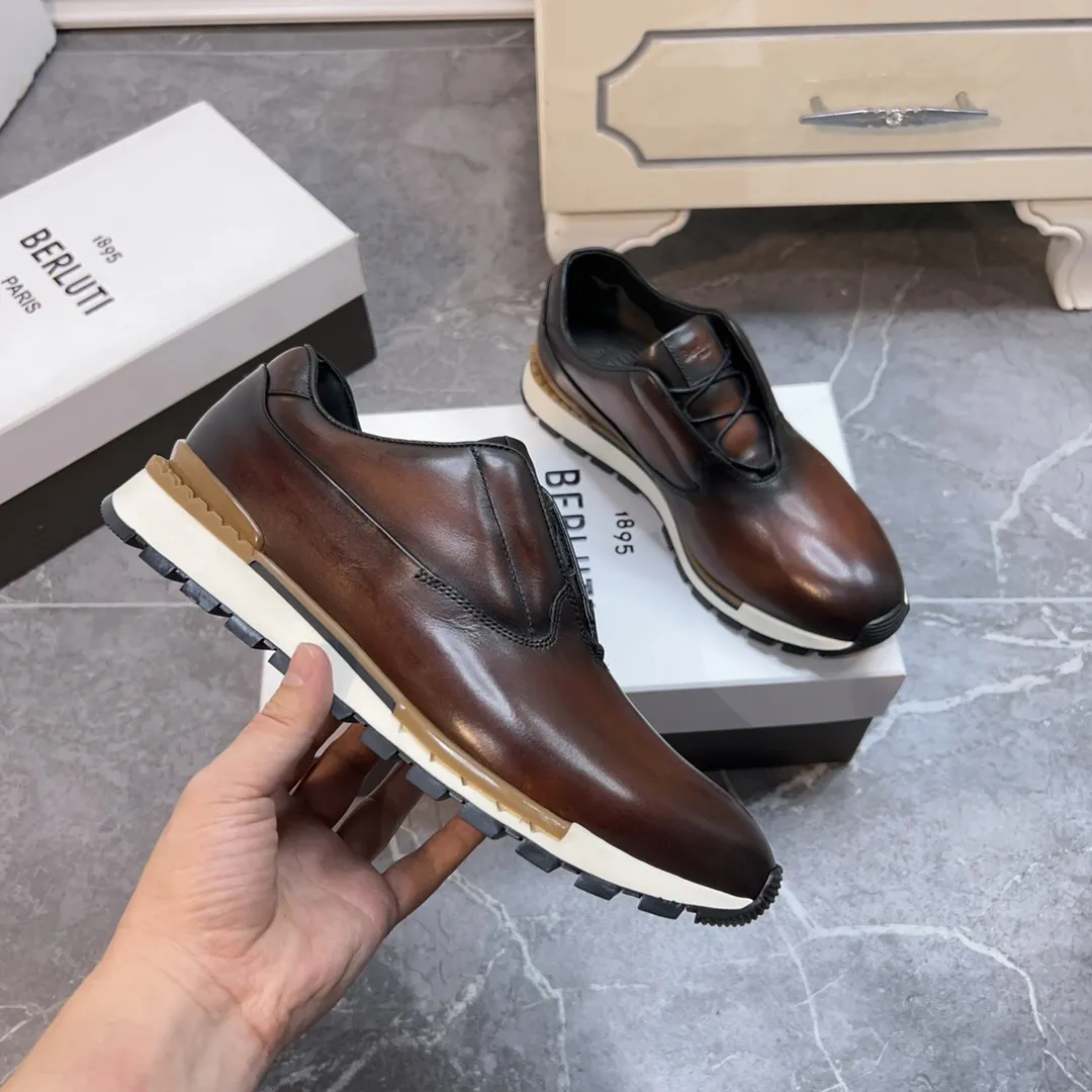 Berluti ブルーティ 男性用スニーカー 茶色 38-45サイズ - 画像 (5)