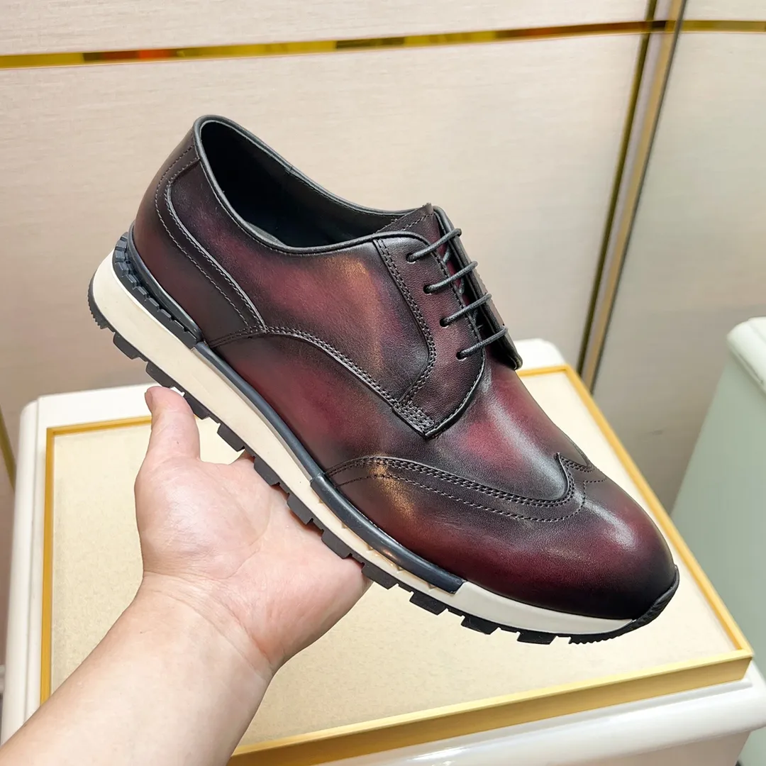 Berluti ブルーティ男性スニーカー 赤色 レースアップ - 画像 (3)