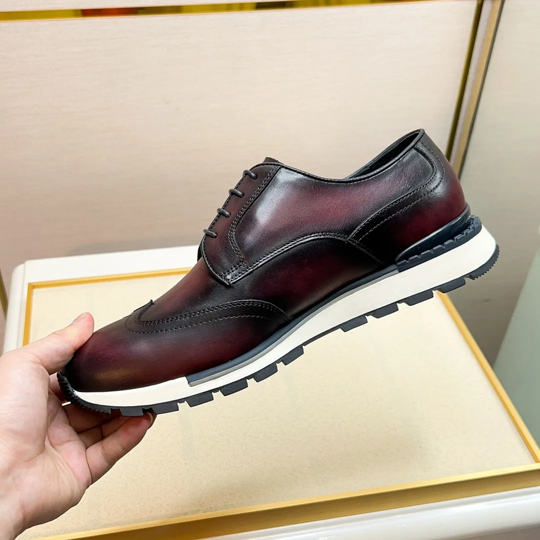 Berluti ブルーティ男性スニーカー 赤色 レースアップ - 画像 (4)