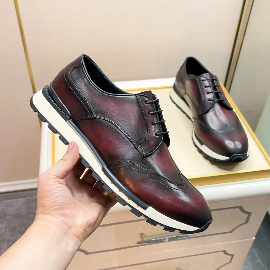 Berluti ブルーティ男性スニーカー 赤色 レースアップ - 画像 (5)