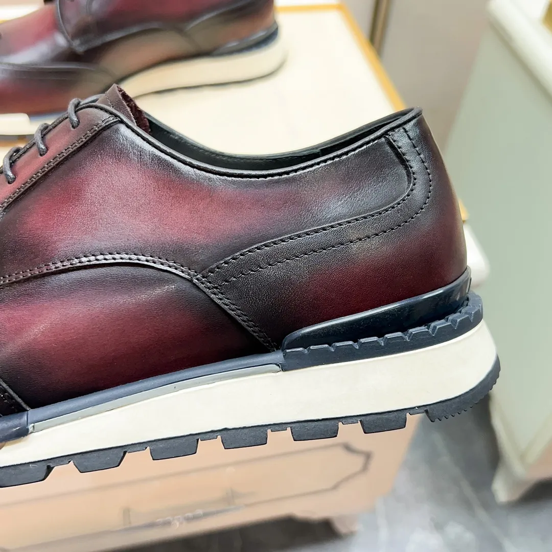 Berluti ブルーティ男性スニーカー 赤色 レースアップ - 画像 (8)