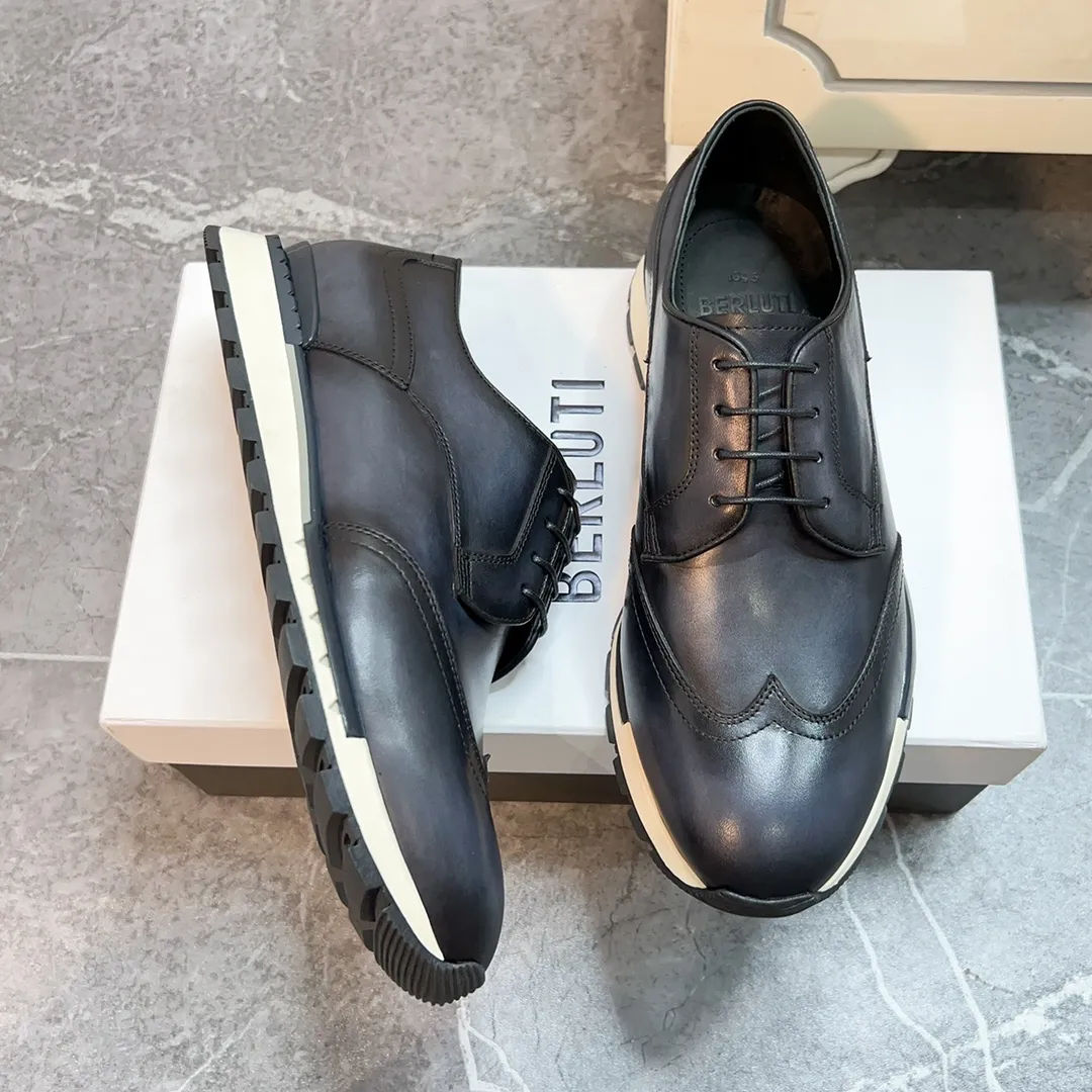 Berluti ブルーティ 黒 レースアップスニーカー - 画像 (5)