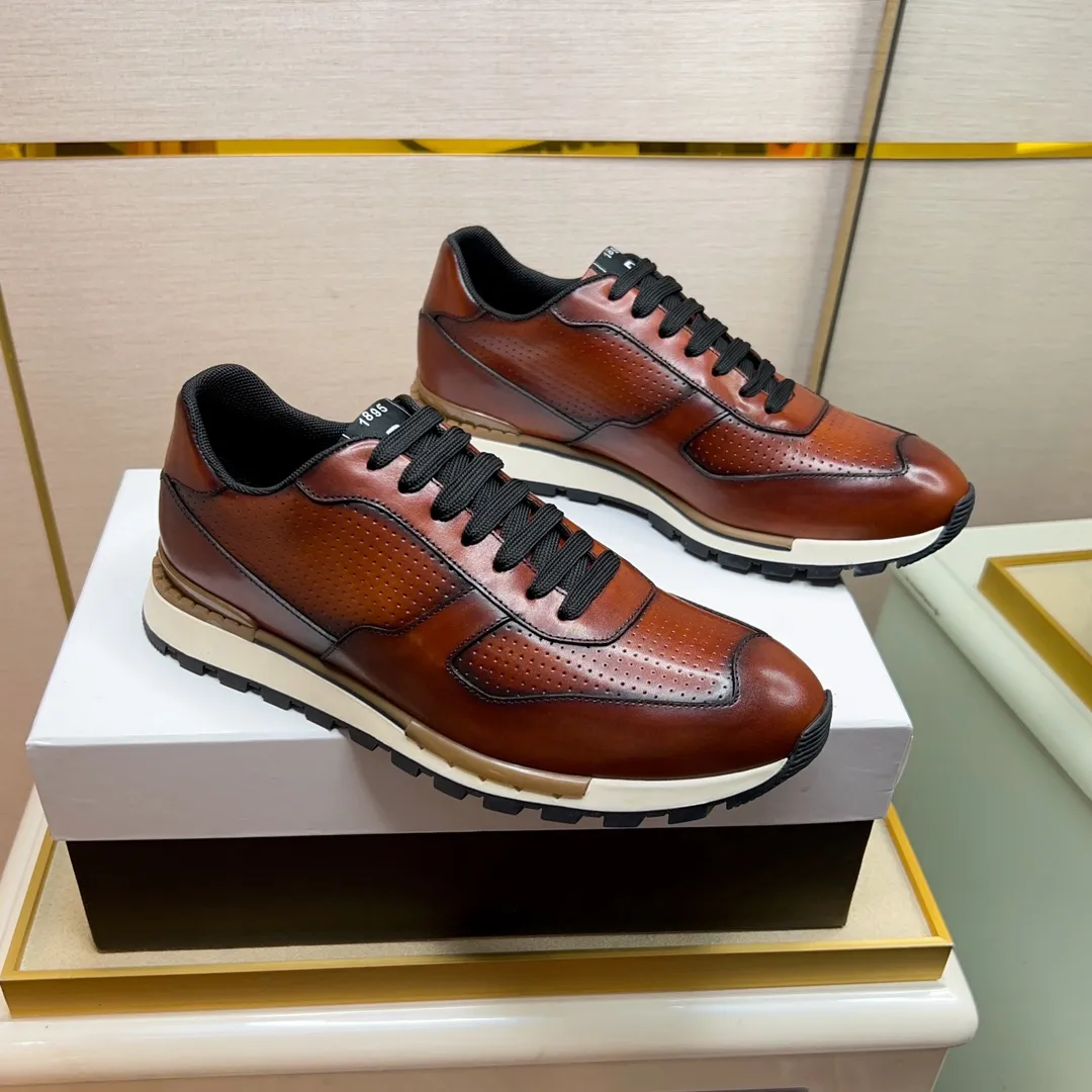 Berluti ブルーティ茶色レザースニーカー - 画像 (4)