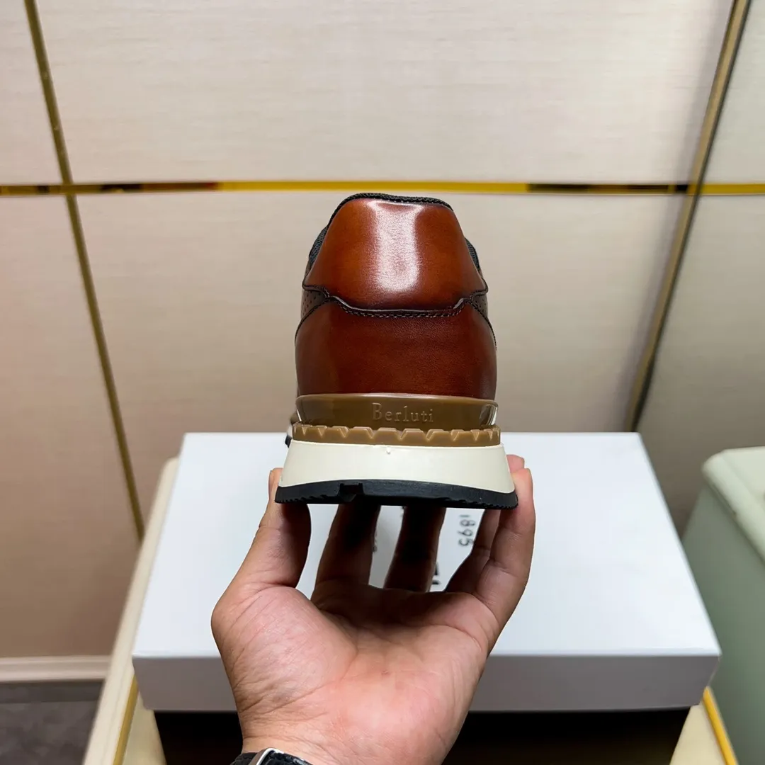 Berluti ブルーティ茶色レザースニーカー - 画像 (8)