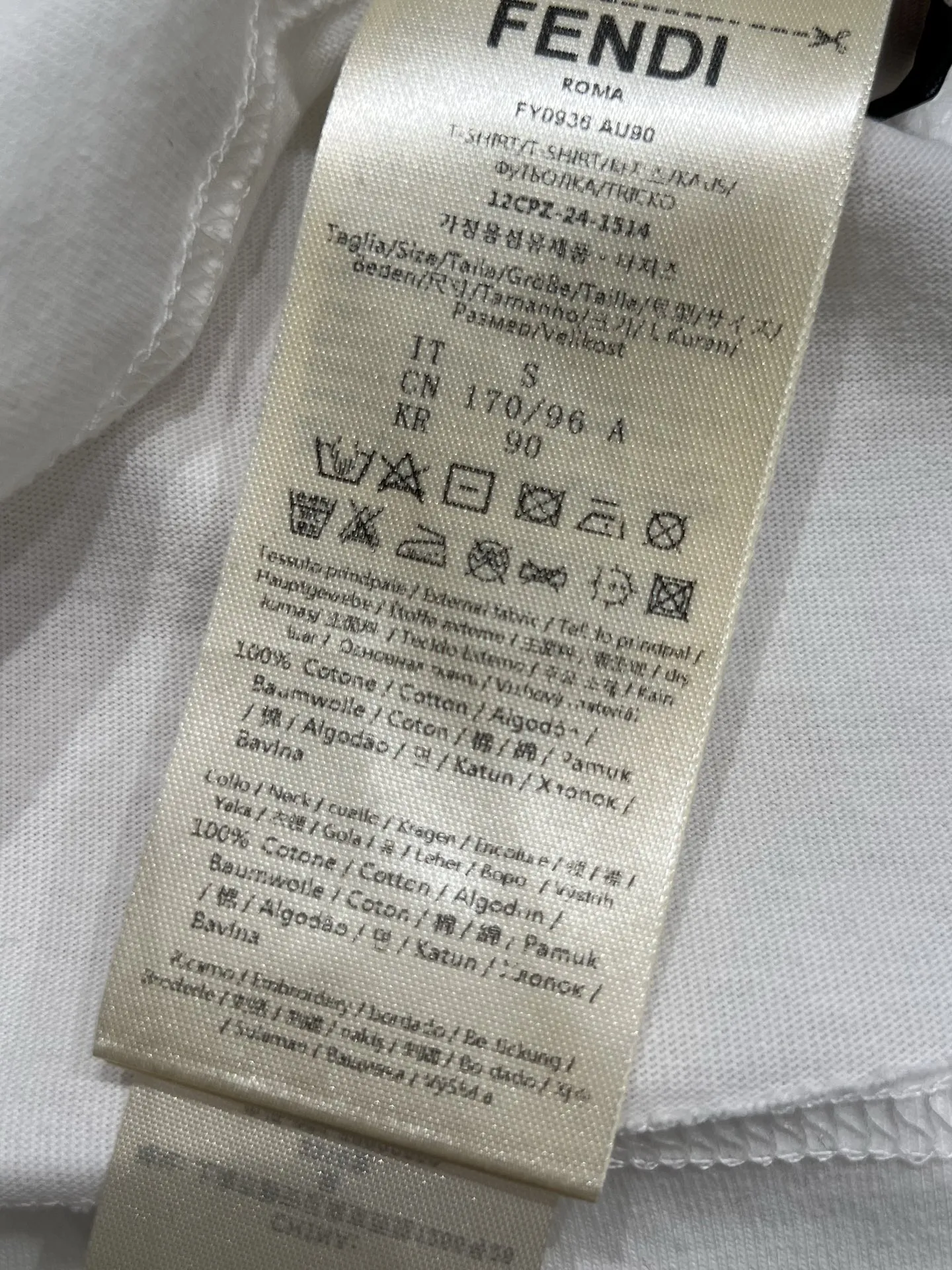 Fen*i 25ss新作白プリント半袖Tシャツ - 画像 (10)