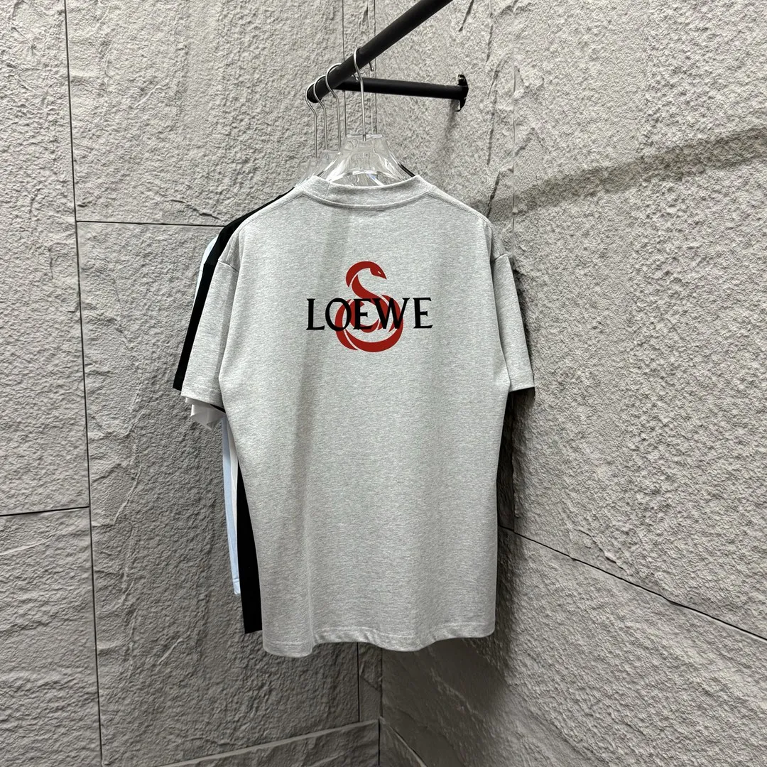 Loewe 2025春夏 黒白花灰 Tシャツ