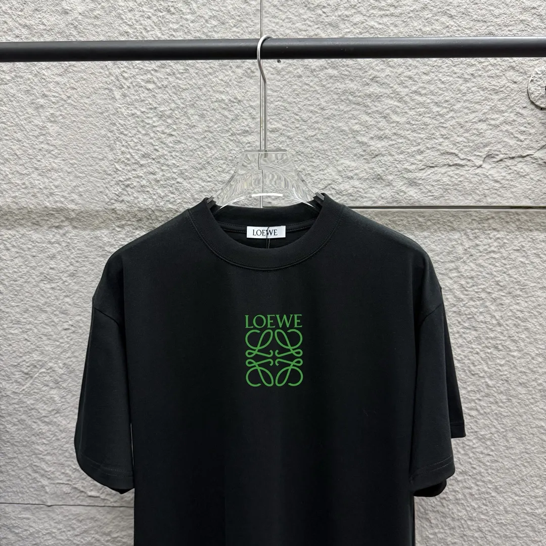 Loewe ロエ 2025春夏 黒 グリーン柄Tシャツ - 画像 (4)
