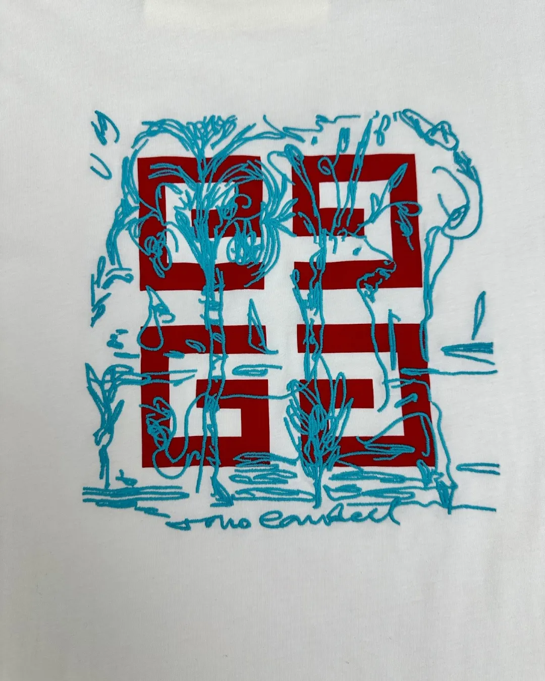 GIVENCHY X TOMO CAMPBELL新作赤白プリント半袖Tシャツ - 画像 (4)