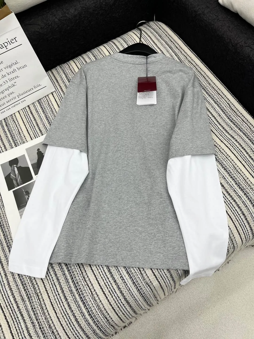 Gucci グレー新作プリント偽の2ピースTシャツ - 画像 (9)