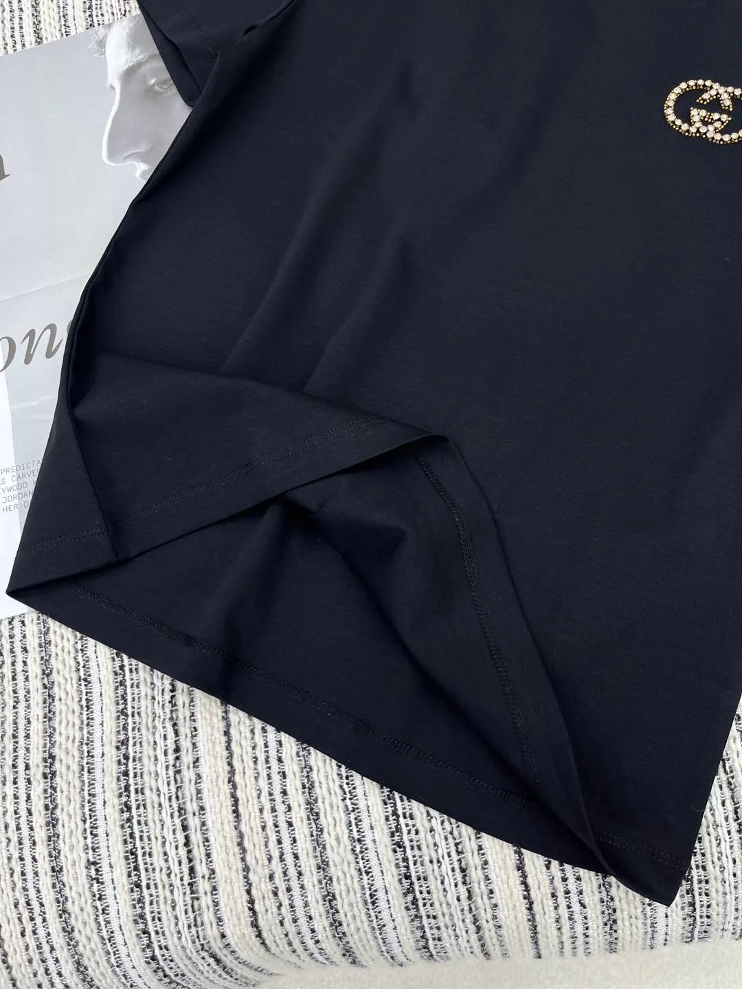 Gucci新作黒半袖Tシャツアルファベット - 画像 (5)