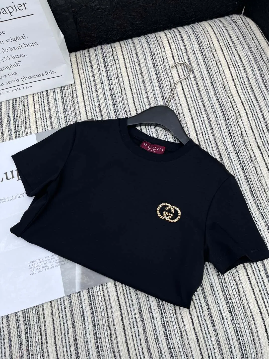 Gucci新作黒半袖Tシャツアルファベット - 画像 (6)