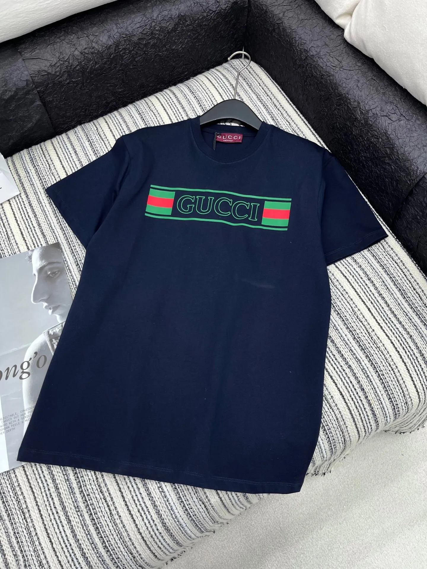 Gucci新作ブルーアルファベットプリント半袖Tシャツ