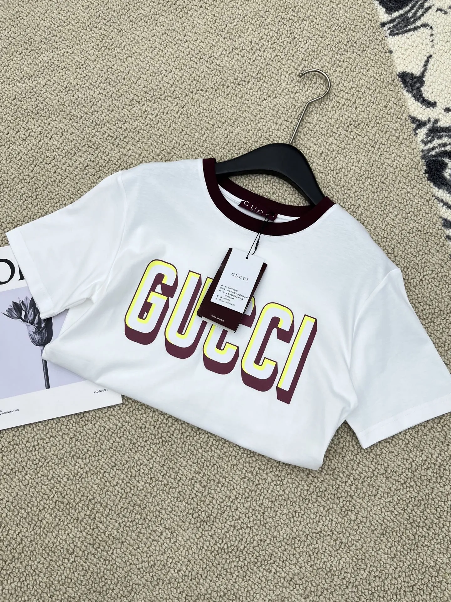 Gucci新作白プリント半袖Tシャツ - 画像 (6)