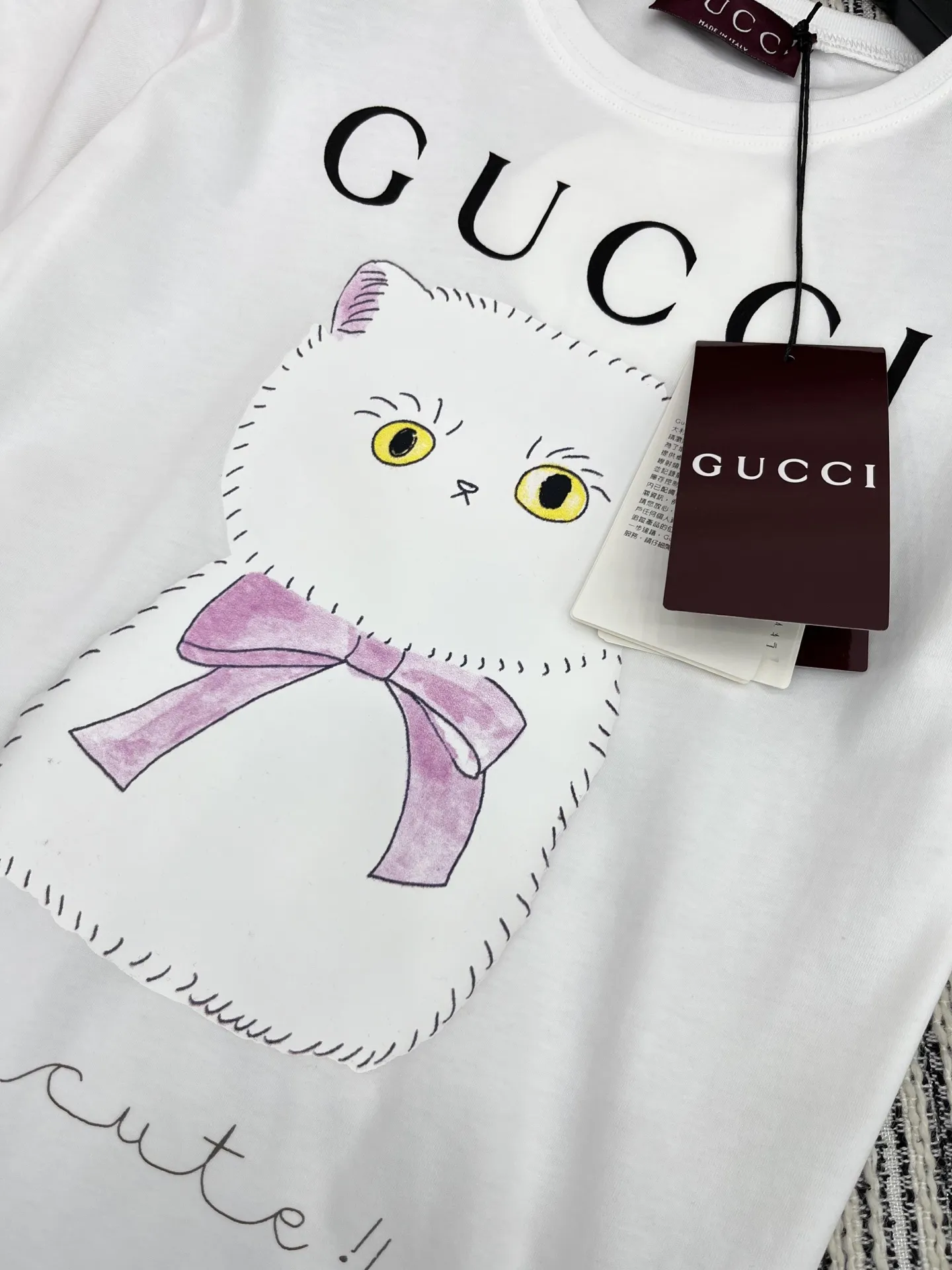 Gucci新作白プリント半袖Tシャツ - 画像 (5)