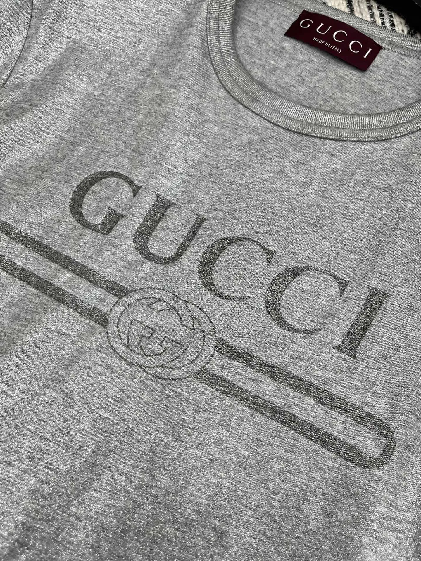 Gucci新作銀灰色半袖Tシャツ - 画像 (5)