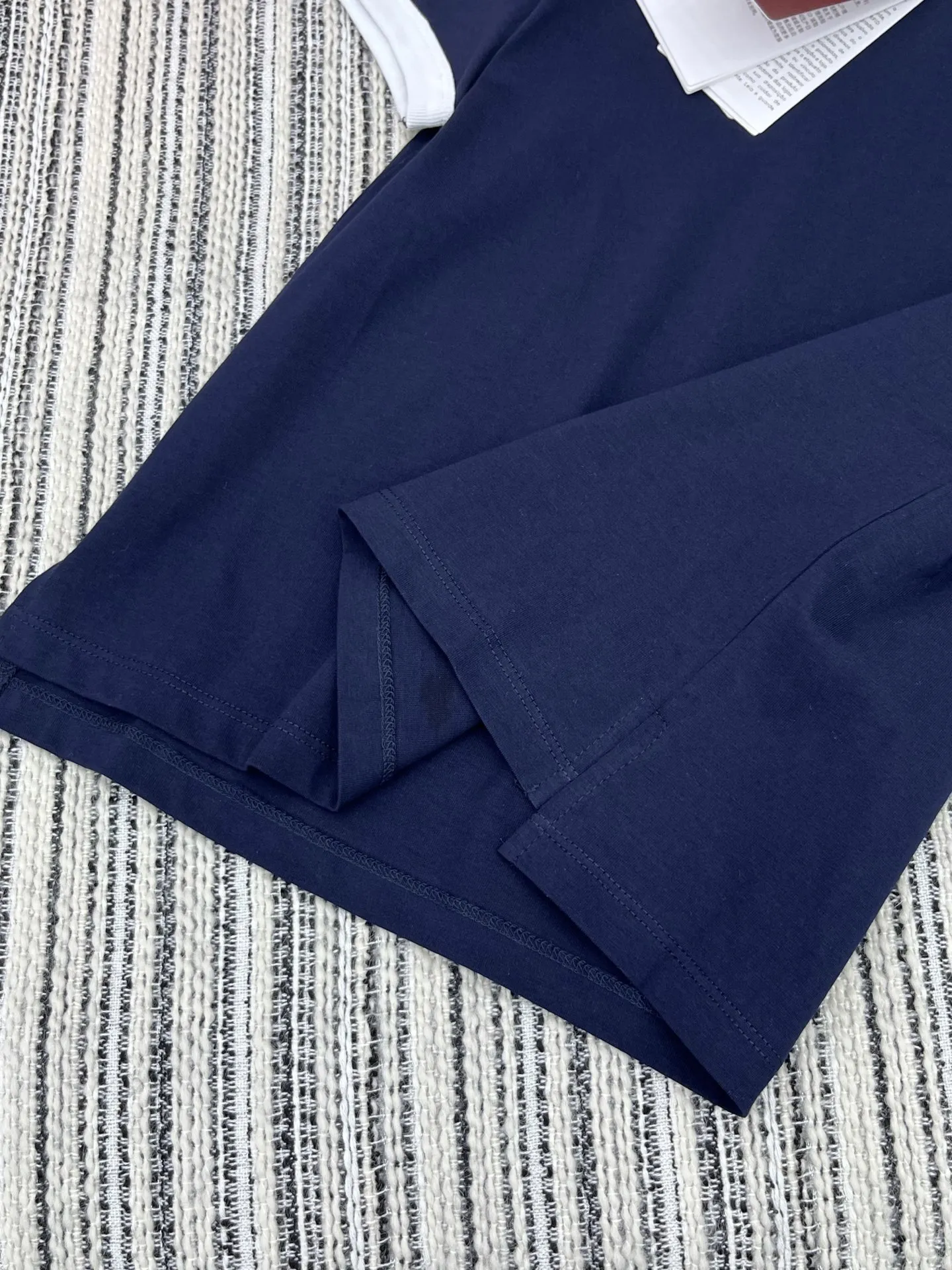 Gucci新作ブルー拼接螺纹半袖Tシャツ - 画像 (5)