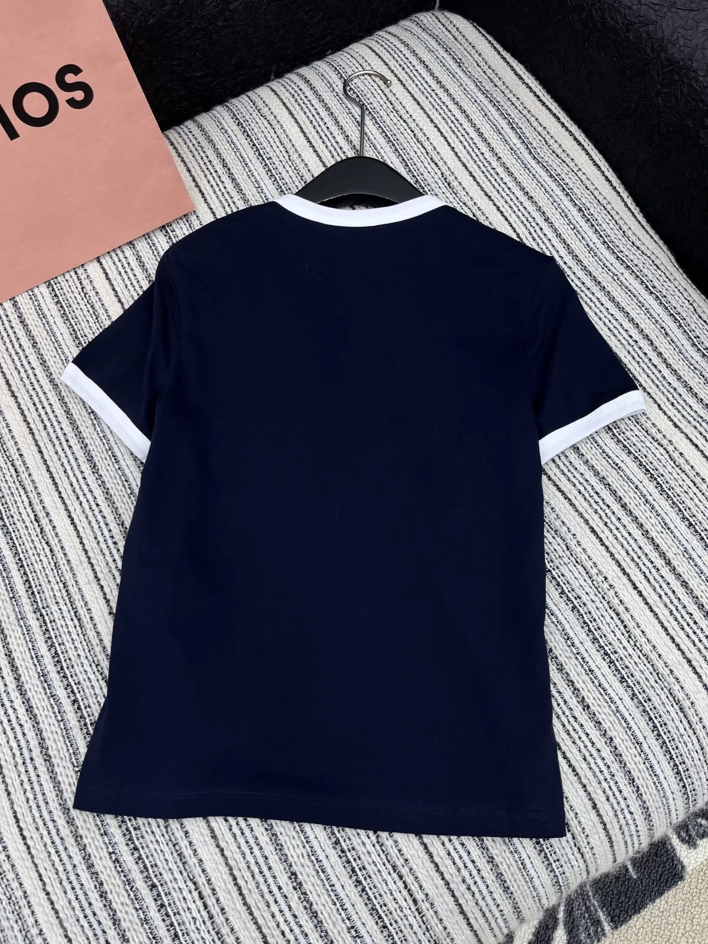 Gucci新作ブルー拼接螺纹半袖Tシャツ - 画像 (7)