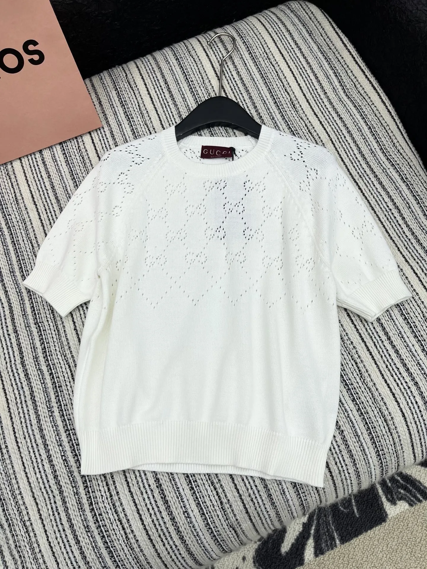 Gucci 白編み物トップス2025新作