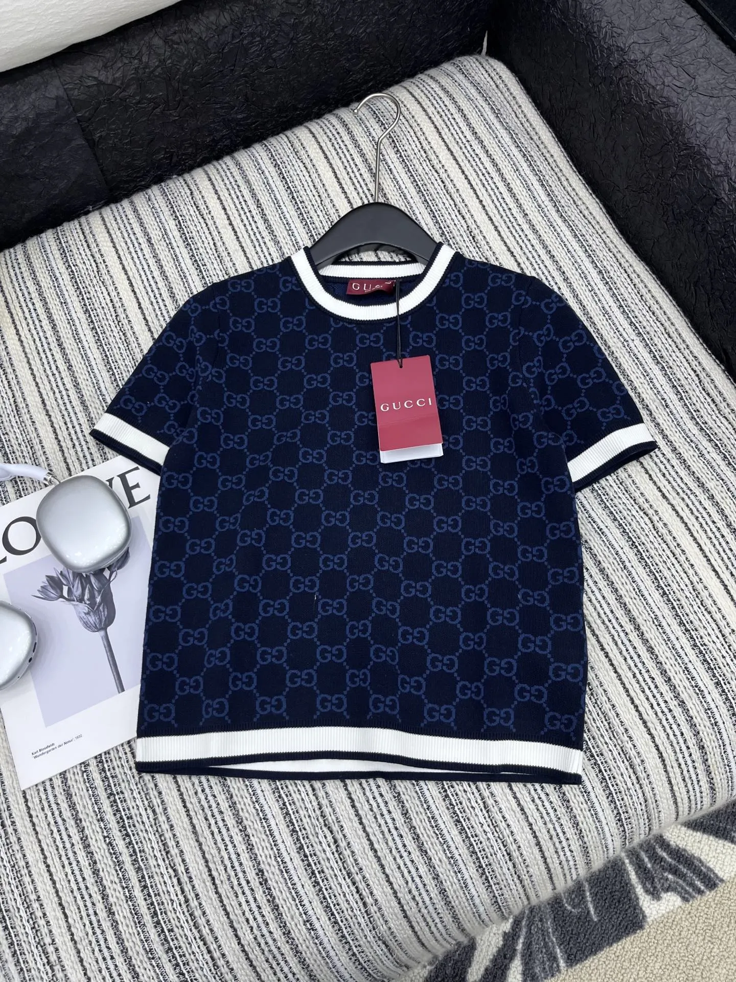 Gucci新作半袖ニットトップスブルー