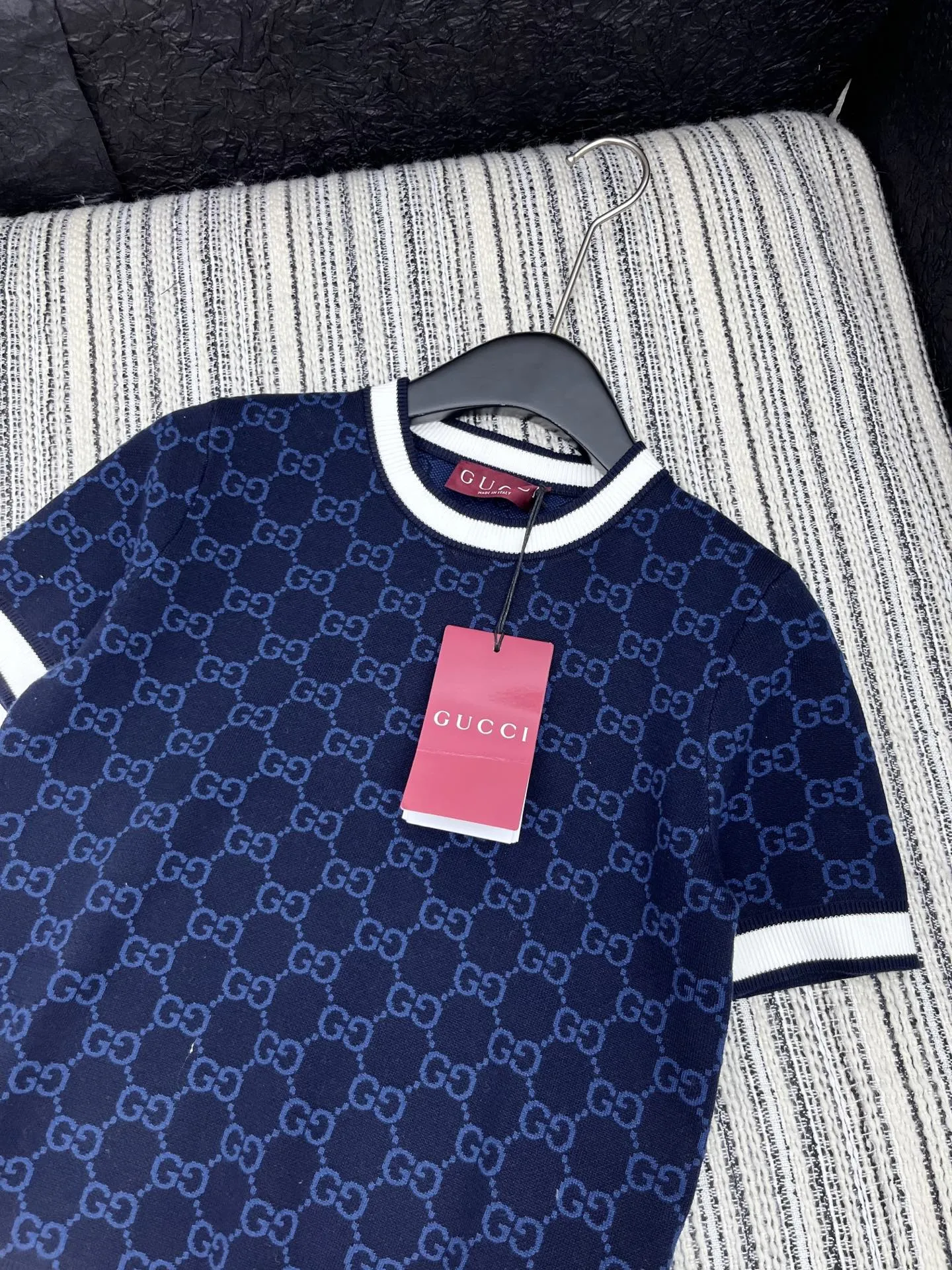 Gucci新作半袖ニットトップスブルー - 画像 (3)