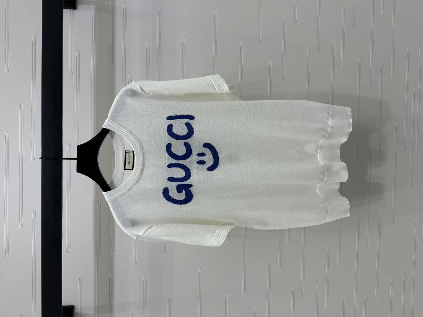 Gucci新作白黒笑顔ニット半袖Tシャツ