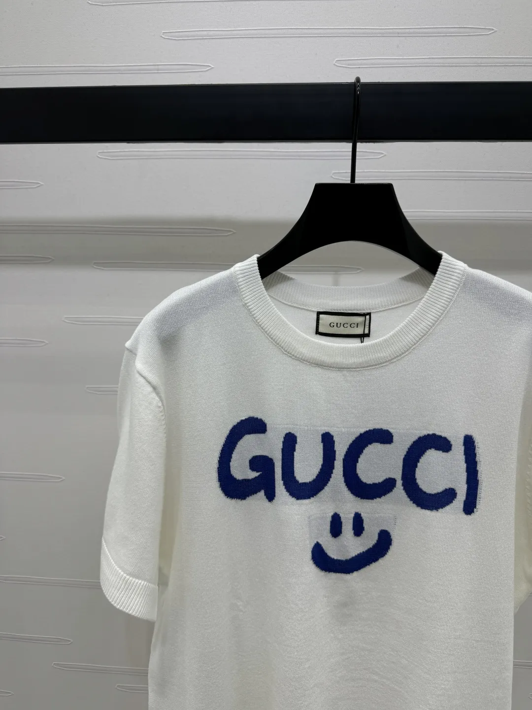 Gucci新作白黒笑顔ニット半袖Tシャツ - 画像 (4)