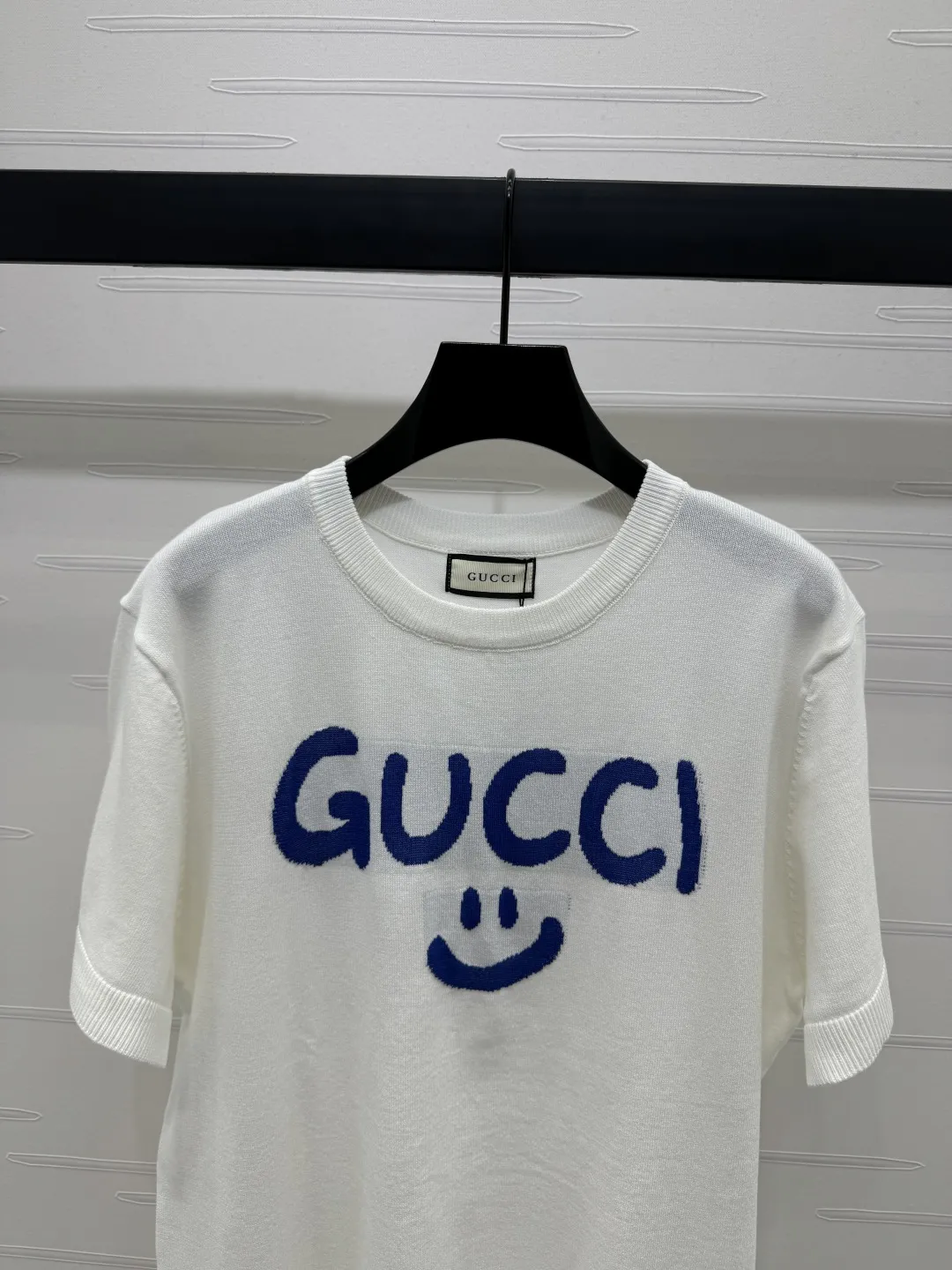 Gucci新作白黒笑顔ニット半袖Tシャツ - 画像 (5)