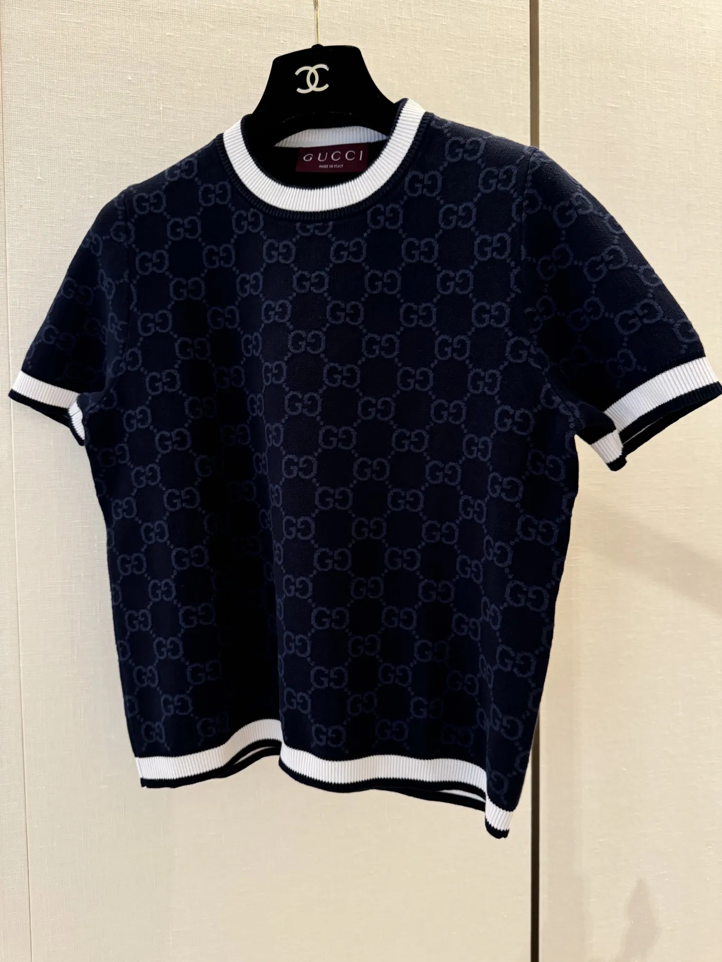 GUCCI新作黒編み物トップス半袖Tシャツ - 画像 (5)