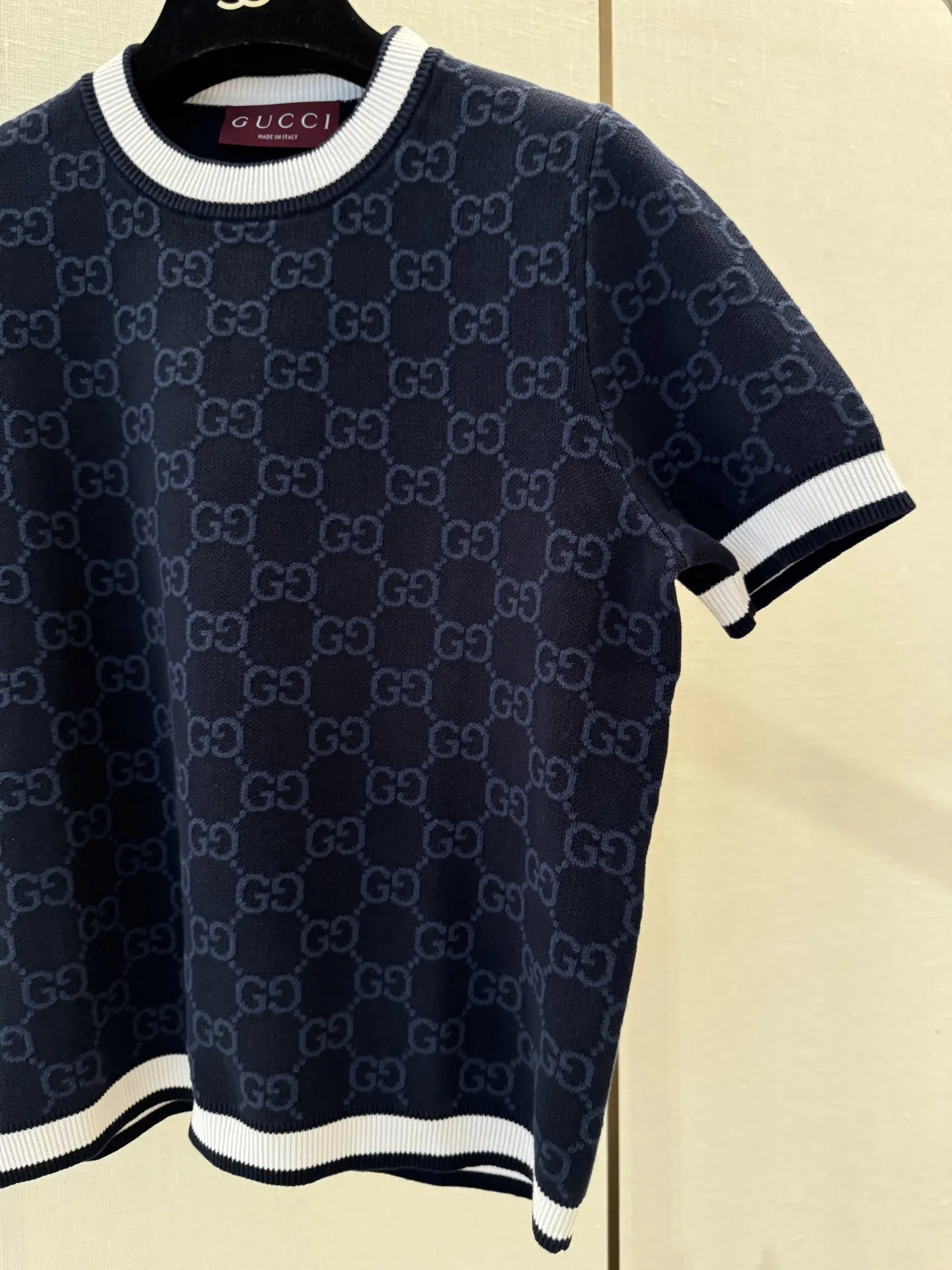 GUCCI新作黒編み物トップス半袖Tシャツ - 画像 (6)