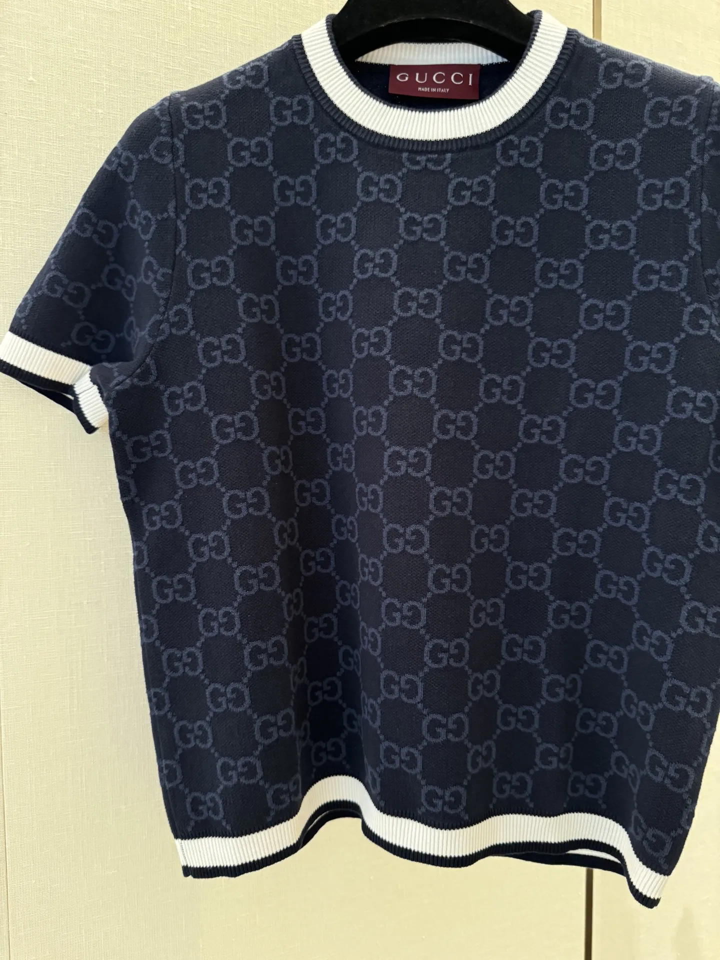 GUCCI新作黒編み物トップス半袖Tシャツ - 画像 (7)