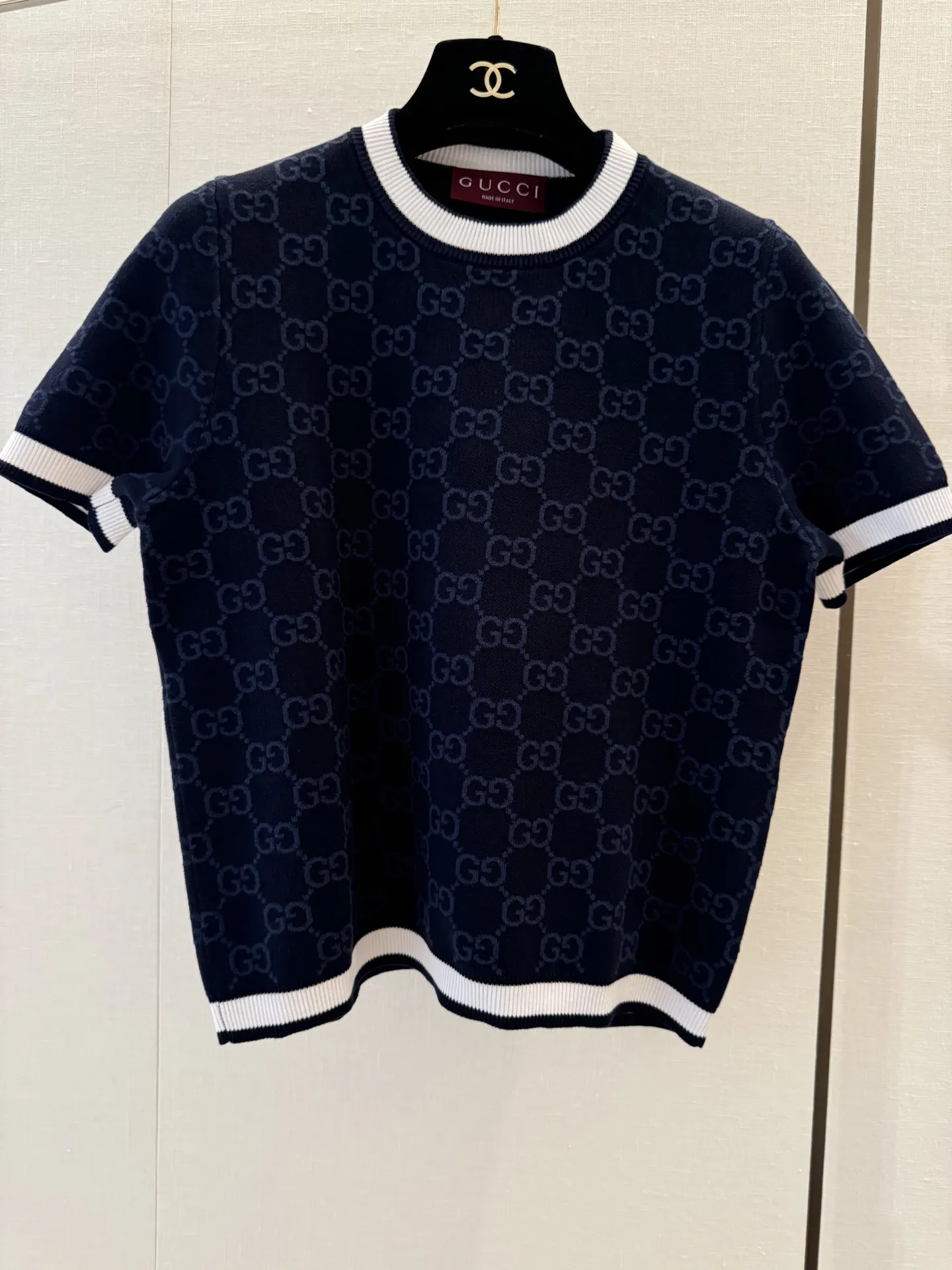 GUCCI新作黒編み物トップス半袖Tシャツ - 画像 (8)