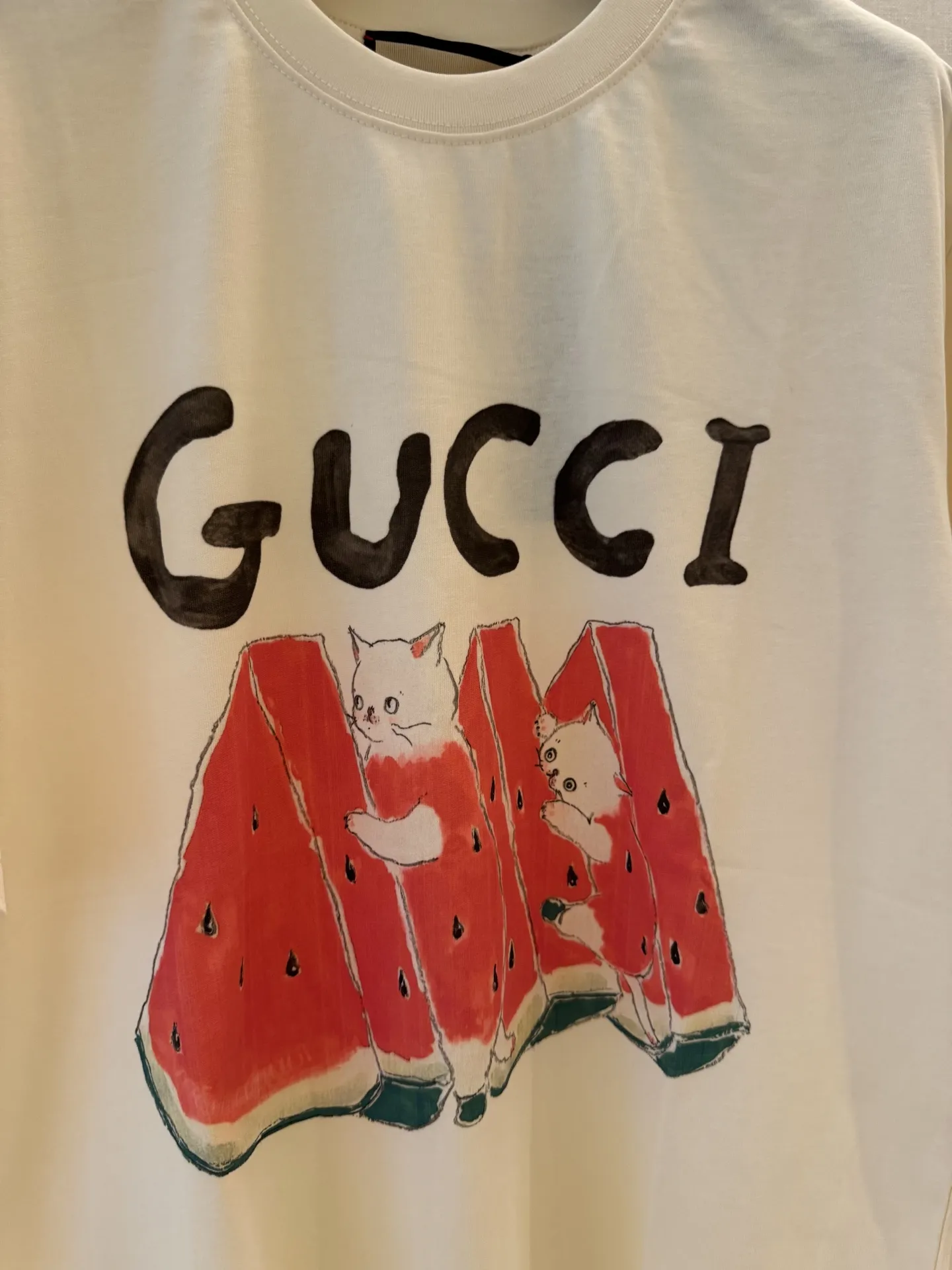 Gucci新作フルーツプリント半袖Tシャツ白 - 画像 (5)