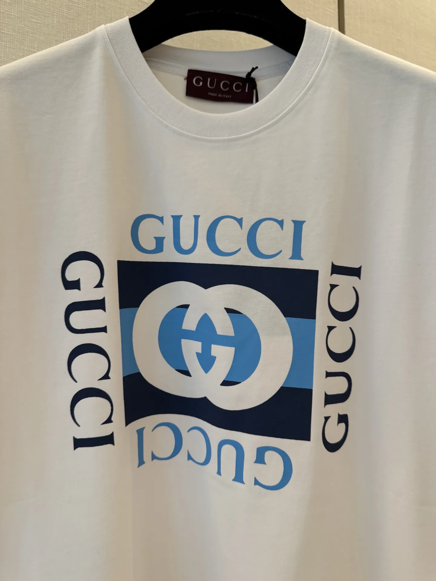 Gucci新作白プリント半袖Tシャツ - 画像 (6)
