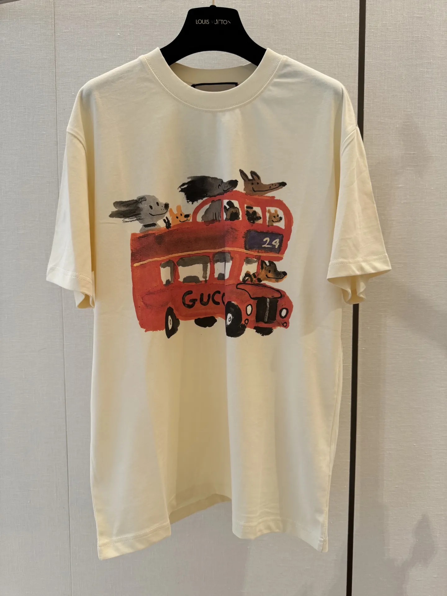 Gucci新作バスカートゥーン半袖Tシャツ白 - 画像 (3)