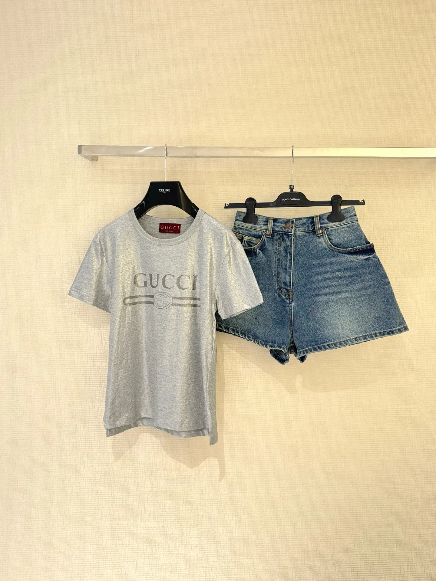 Gucci 新作 高級グレー印花半袖Tシャツ