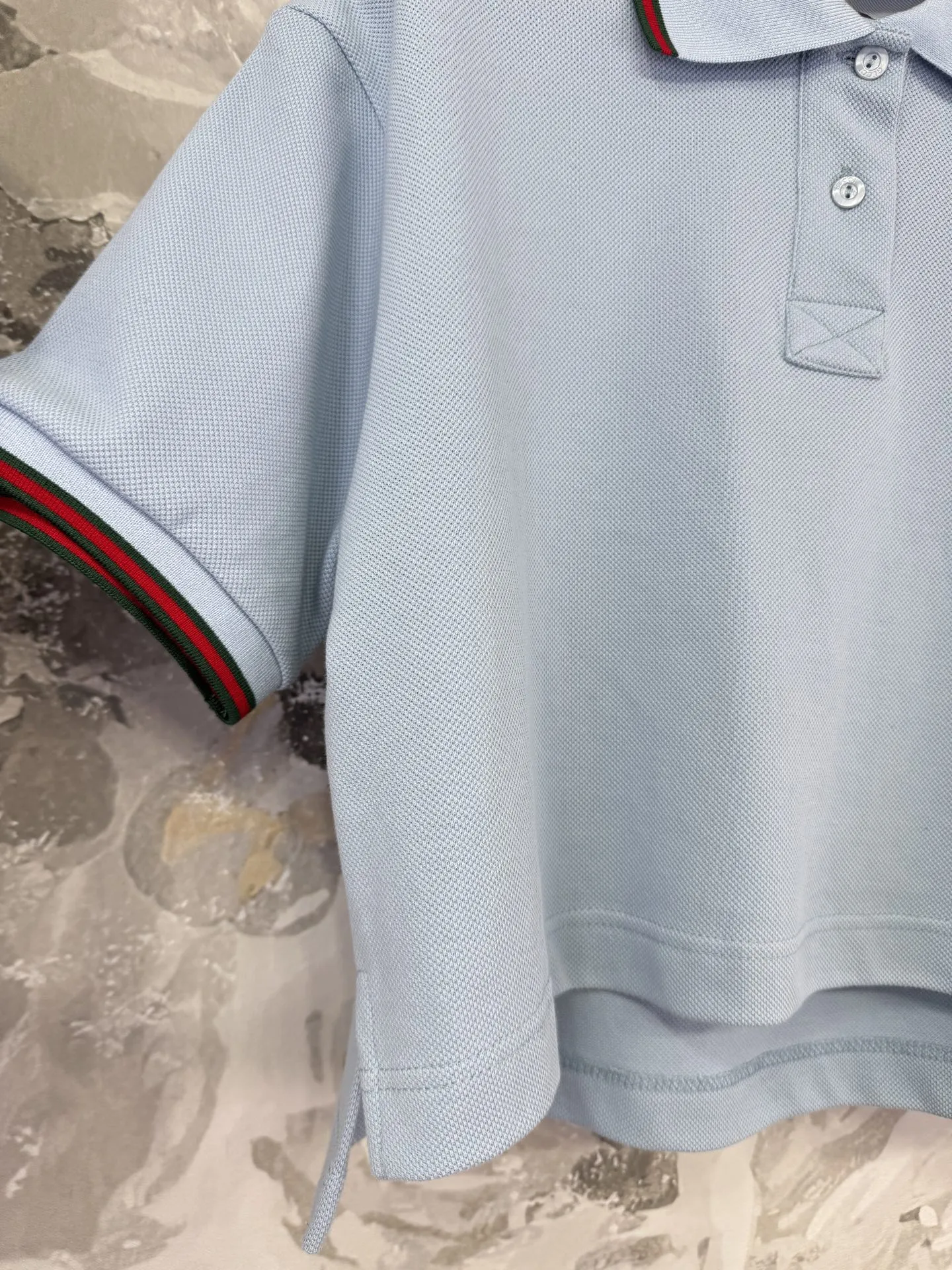 Gucci 新作 ライトブルー ポロ半袖Tシャツ - 画像 (6)