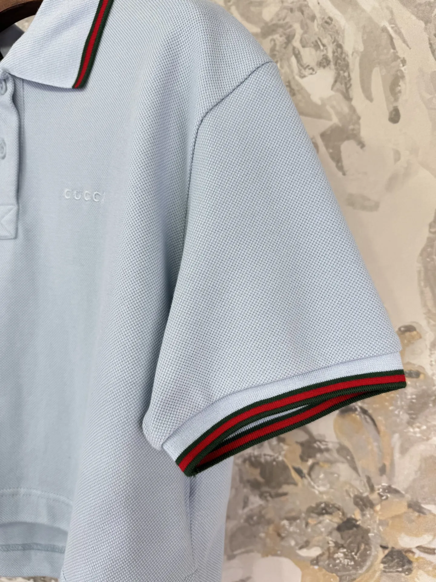 Gucci 新作 ライトブルー ポロ半袖Tシャツ - 画像 (7)